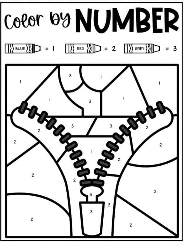 Letter Z Color by Number Coloring Sheets - Ice Cream n Sticky Fingers