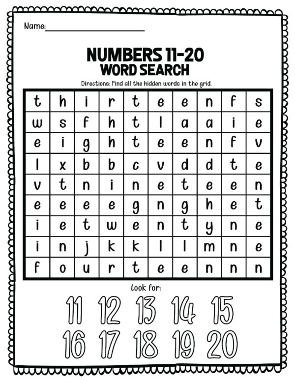 Number Words Worksheets for Kids - Ice Cream n Sticky Fingers