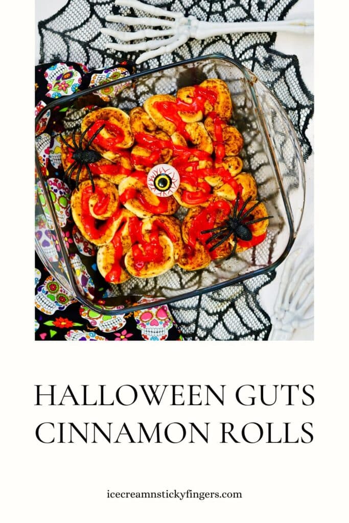 Halloween Guts Cinnamon Rolls