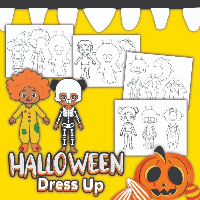 Halloween Dress-Up Paper Dolls Printable