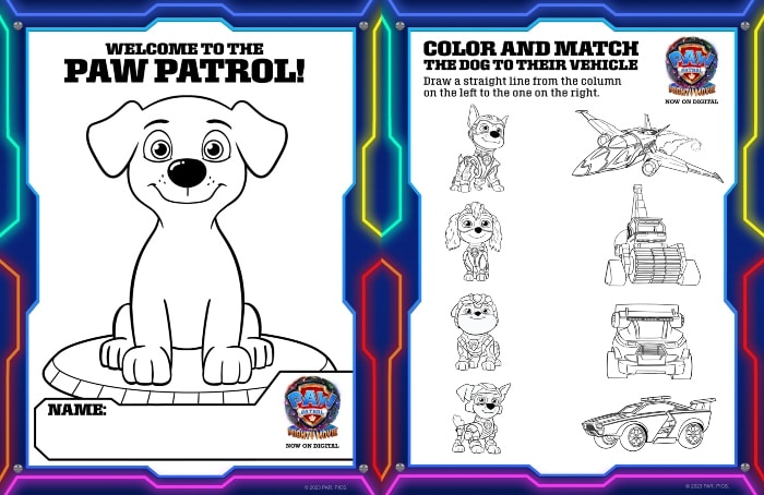 PAW Patrol The Mighty Movie Activity Sheets 2