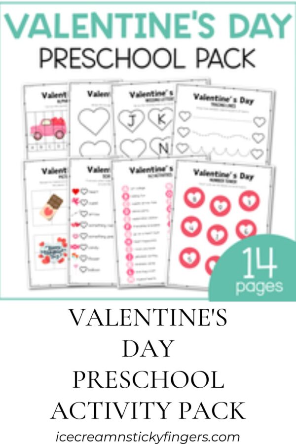 Valentine's Day Preschool Activity Pack - Ice Cream n Sticky Fingers