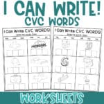 I Can Write CVC Words Worksheets
