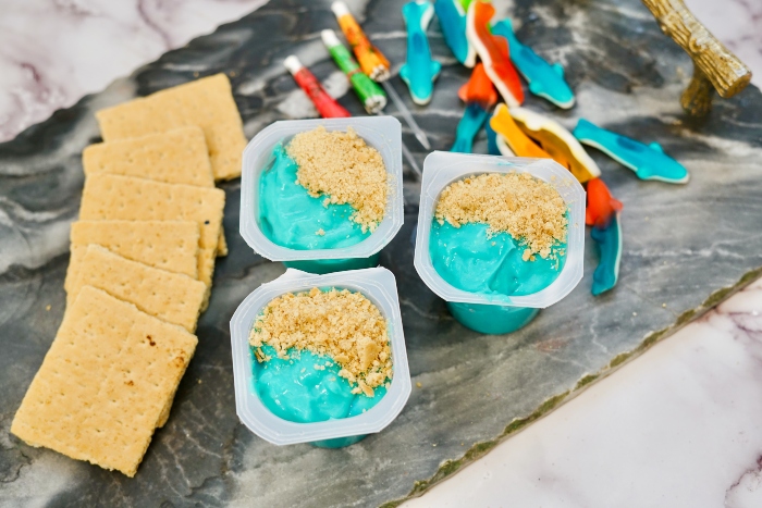 Shark Pudding Cups Directions 4