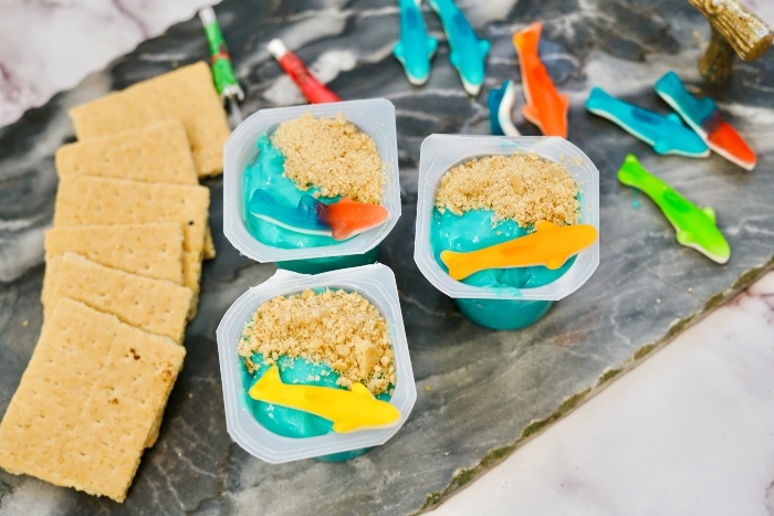 Shark Pudding Cups Directions 5