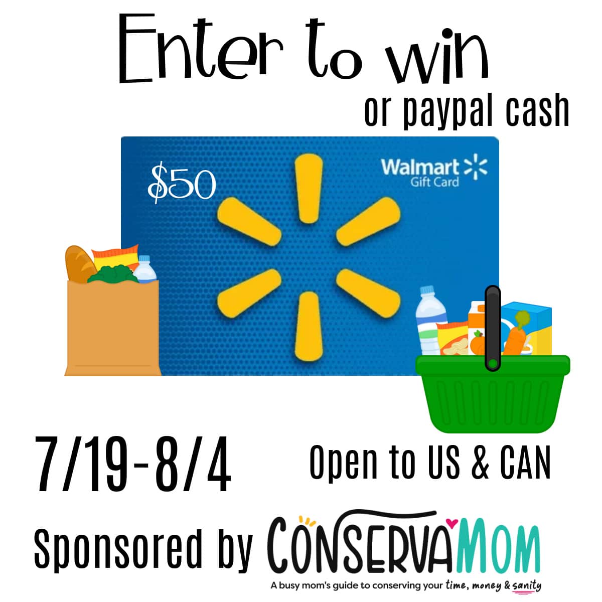 Enter to Win $50 Walmart Gift Card or Paypal Cash Giveaway