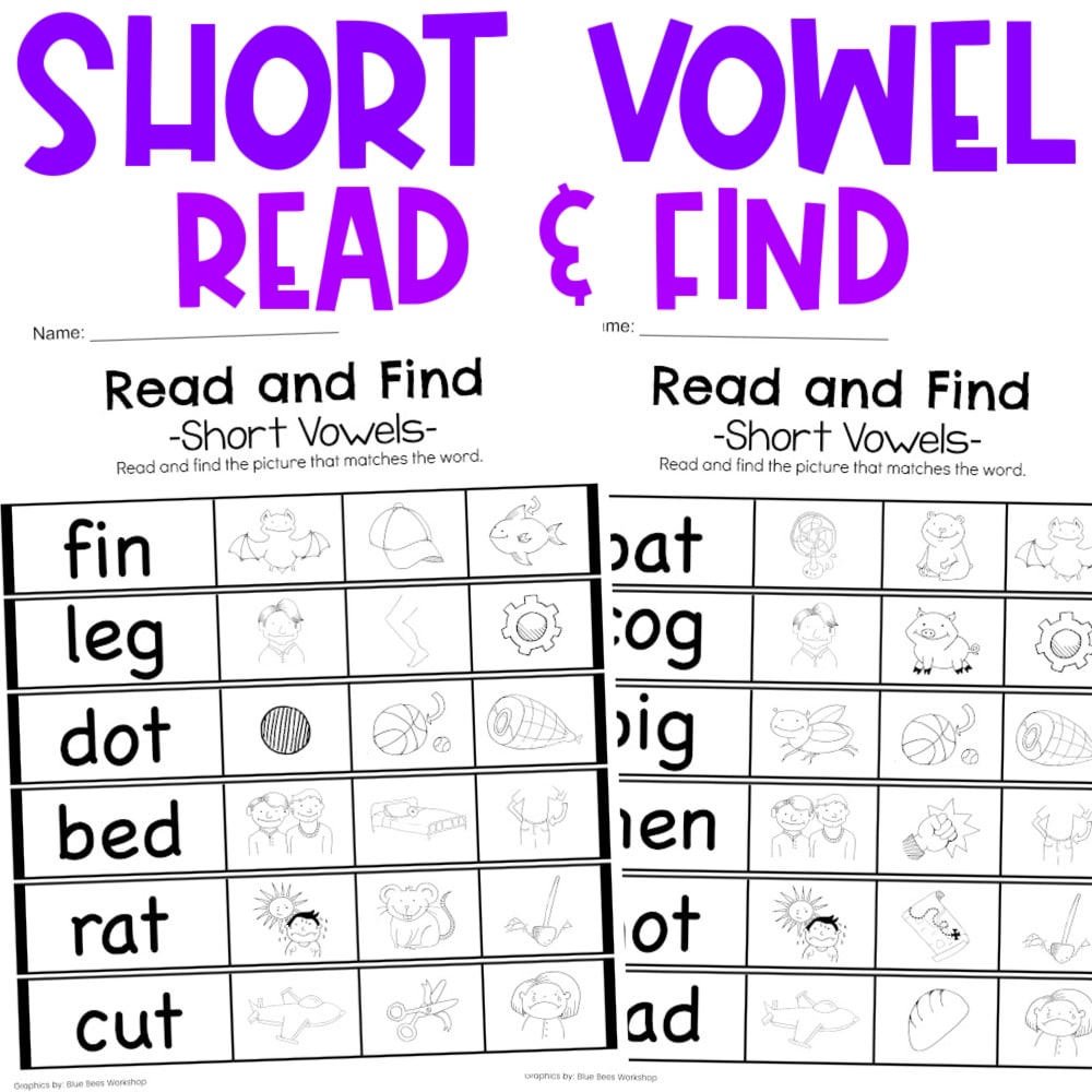 Read and Find Short Vowels Worksheets