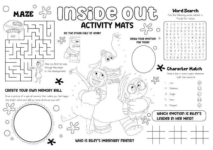 Inside Out 2 Activity Mats Page 1