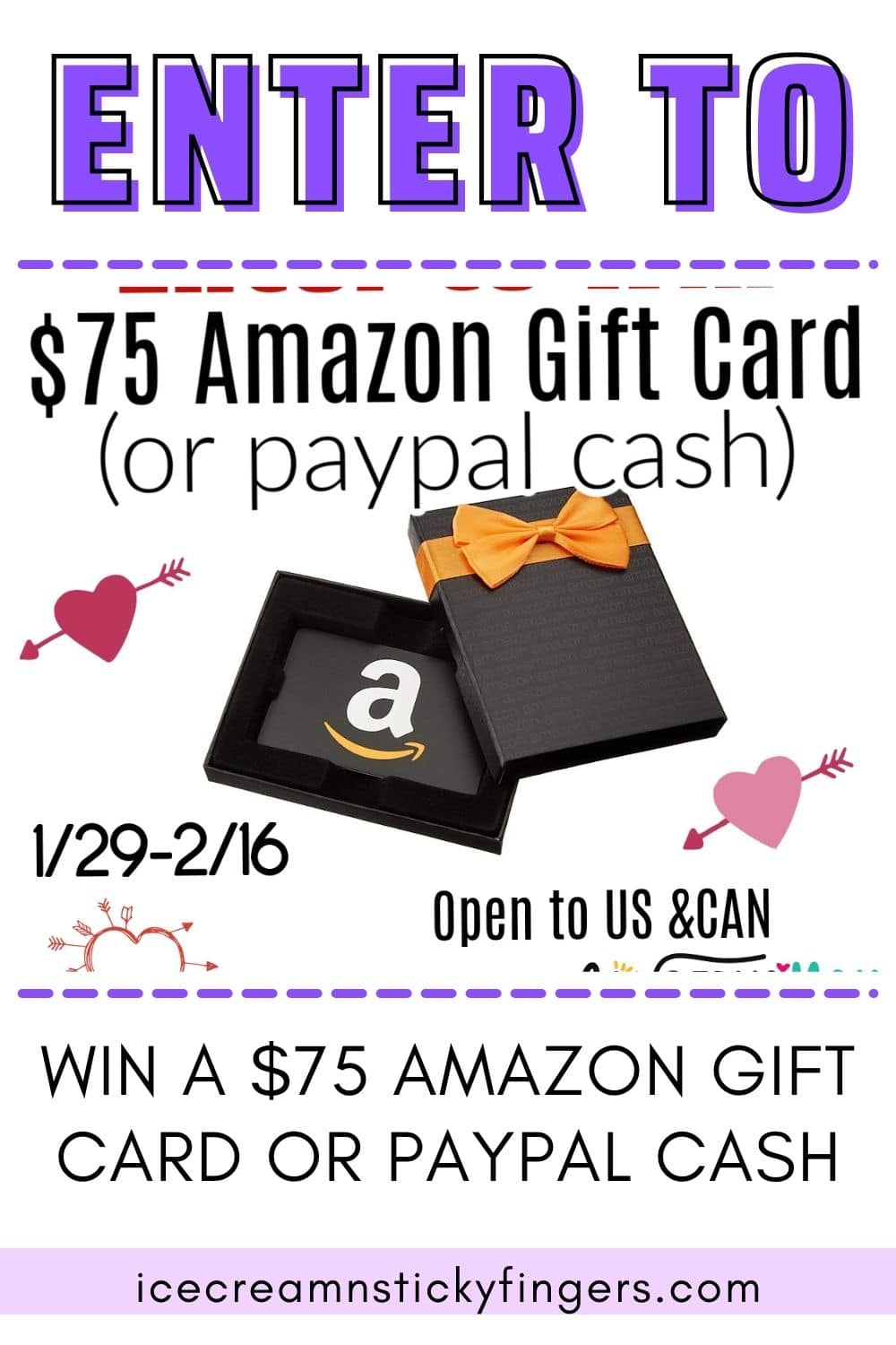 Enter to Win a $75 Amazon Gift Card or Paypal Cash Giveaway