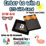 Enter to Win $75 Amazon Gift Card or Paypal Cash
