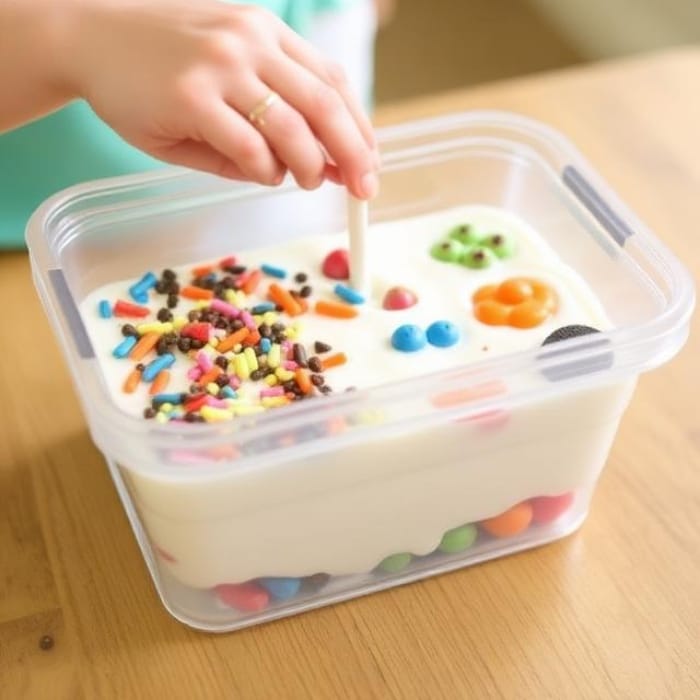 Taste-safe Pudding Sensory Bin